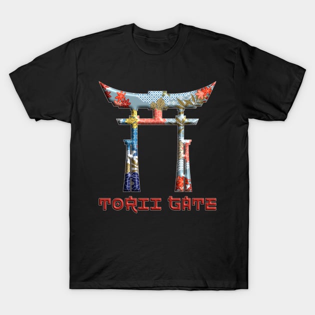 Distressed Torii Gate Rising Sun Japanese Gate 41 T-Shirt by dvongart